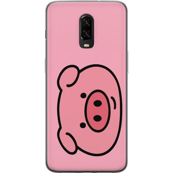 OnePlus 6T Gjennomsiktig deksel Kawaii Piggy