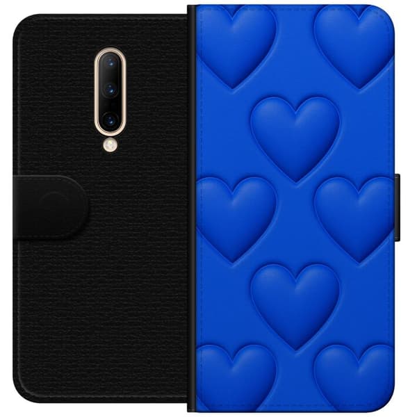 OnePlus 7 Pro Lommeboketui Blå Hjerter