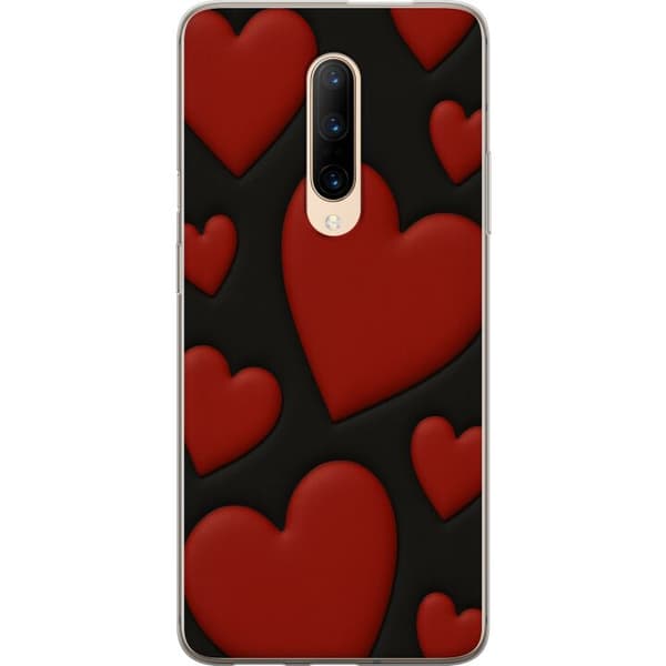 OnePlus 7 Pro Gennemsigtig cover Rød Fløjlshjerter