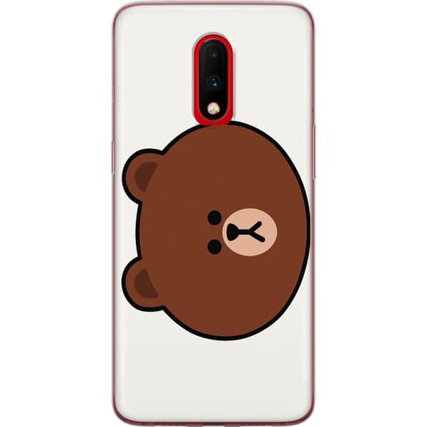 OnePlus 7 Genomskinligt Skal line friends brown