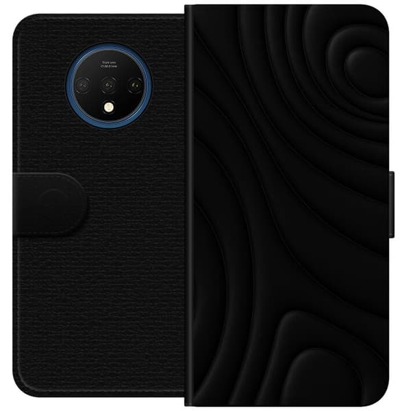 OnePlus 7T Lommeboketui Svarte Bølger