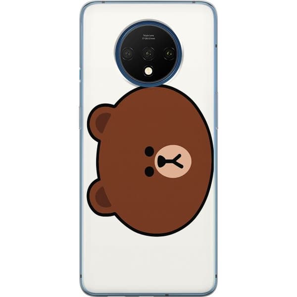 OnePlus 7T Gennemsigtig cover line friends brown