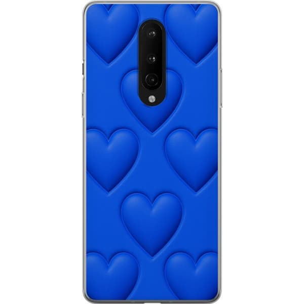 OnePlus 8 Gennemsigtig cover Blå Hjerter