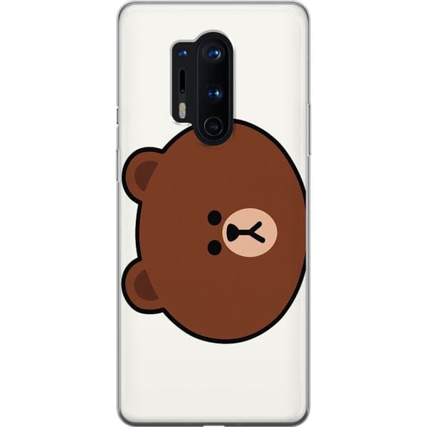 OnePlus 8 Pro Gjennomsiktig deksel line friends brown
