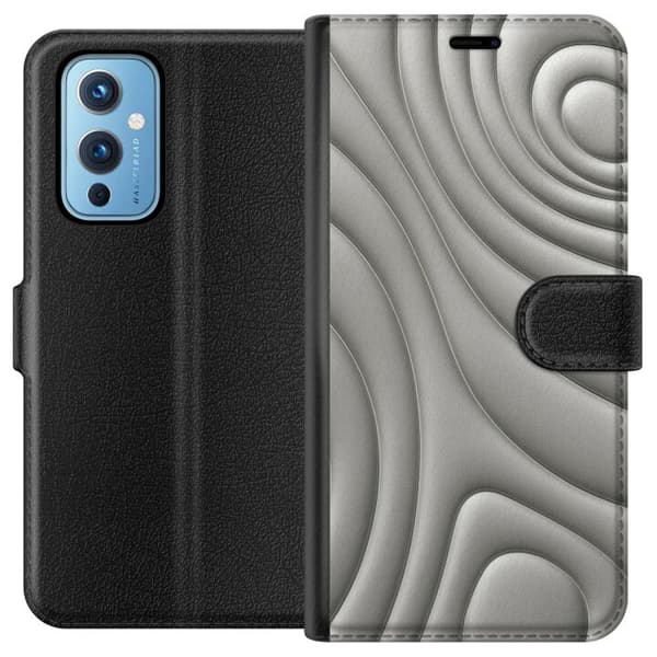 OnePlus 9 Plånboksfodral Silver Waves