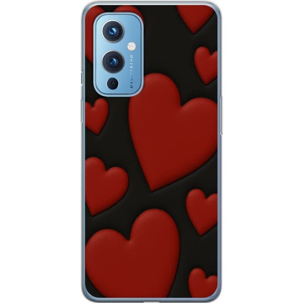 OnePlus 9 Genomskinligt Skal Red Velvet Hearts