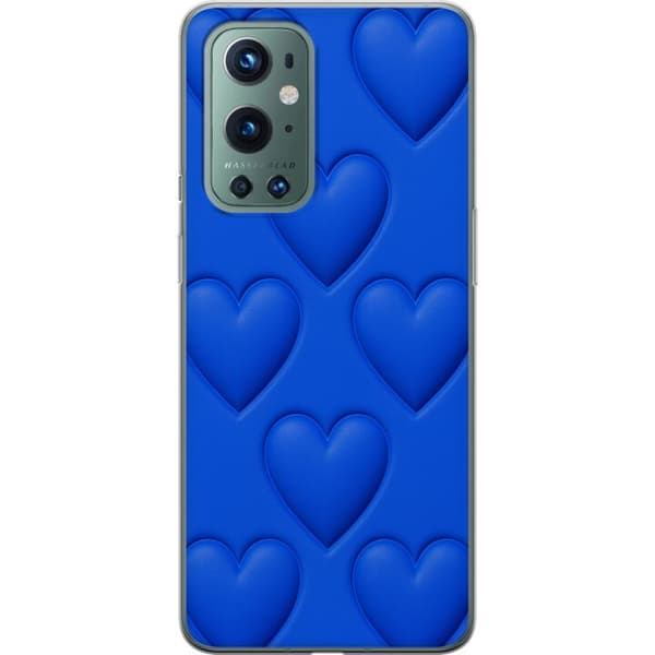 OnePlus 9 Pro Gennemsigtig cover Blå Hjerter