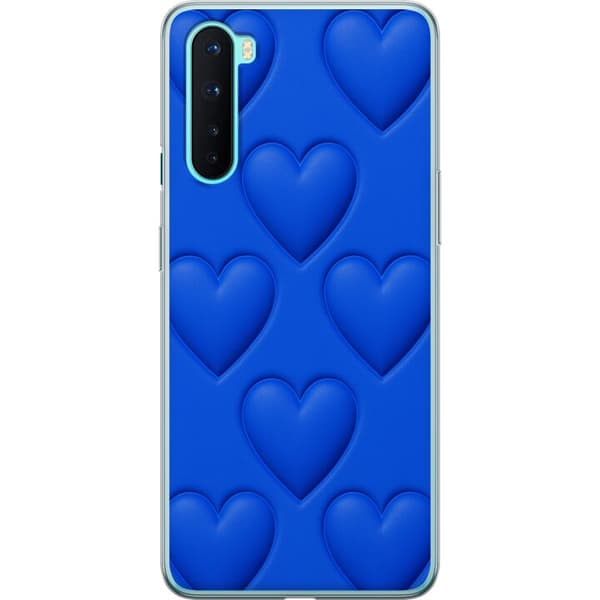 OnePlus Nord Gennemsigtig cover Blå Hjerter