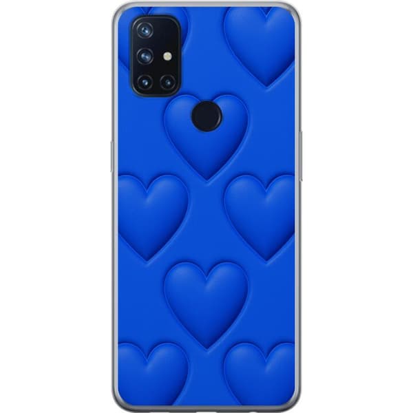 OnePlus Nord N10 5G Gjennomsiktig deksel Blå Hjerter