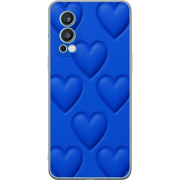 OnePlus Nord 2 5G Gennemsigtig cover Blå Hjerter
