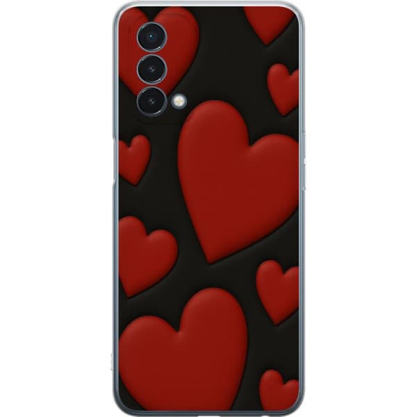 OnePlus Nord N200 5G Genomskinligt Skal Red Velvet Hearts