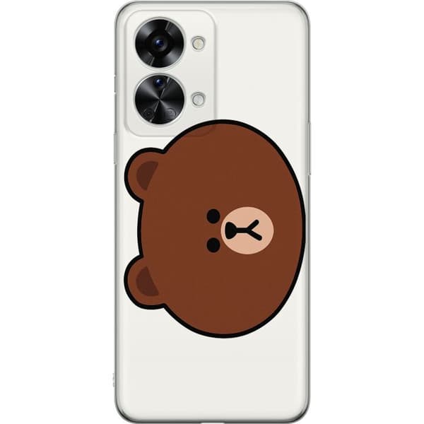 OnePlus Nord 2T Läpinäkyvä kuori line friends brown