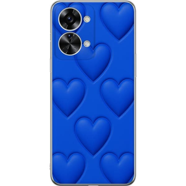 OnePlus Nord 2T Gennemsigtig cover Blå Hjerter
