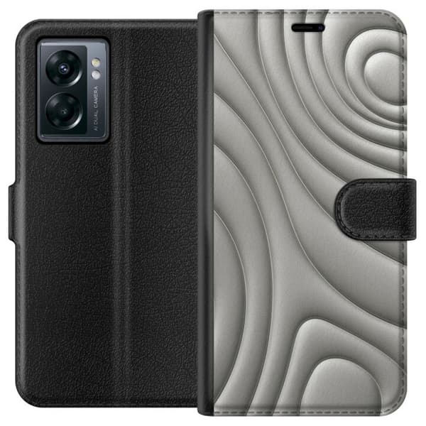 OnePlus Nord N300 Lompakkokotelo Hopea-aallot