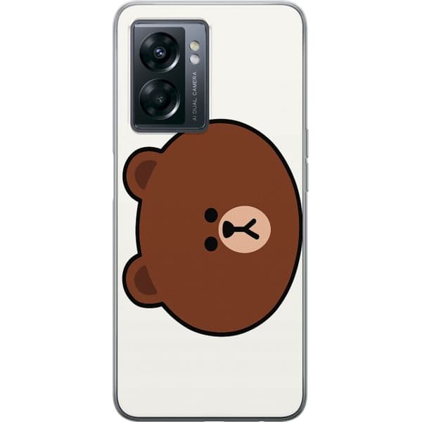 OnePlus Nord N300 Läpinäkyvä kuori line friends brown