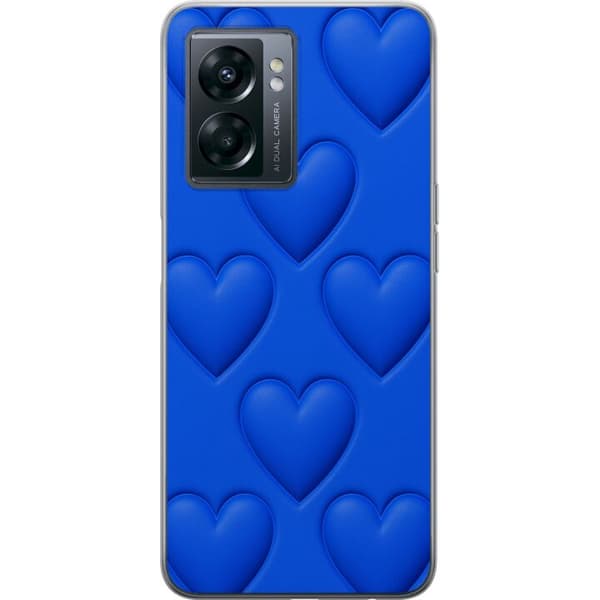 OnePlus Nord N300 Gennemsigtig cover Blå Hjerter