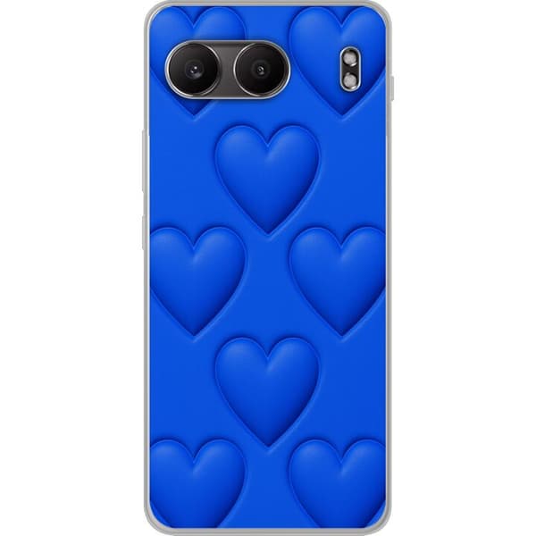 OnePlus Nord 4 Läpinäkyvä kuori Siniset Sydämet