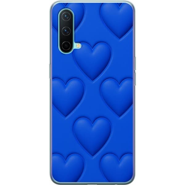OnePlus Nord CE 5G Gennemsigtig cover Blå Hjerter