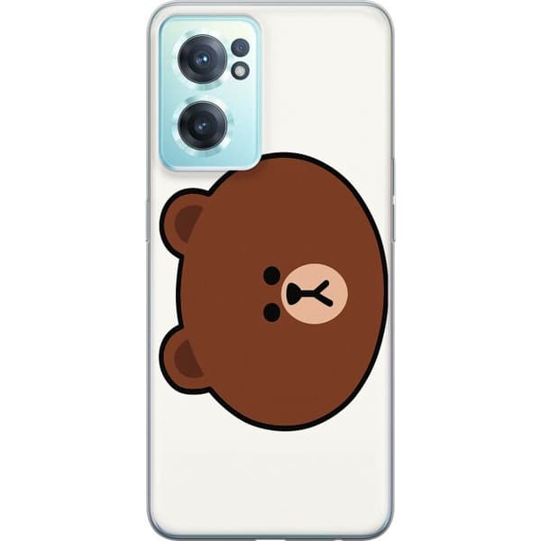 OnePlus Nord CE 2 5G Gennemsigtig cover line friends brown