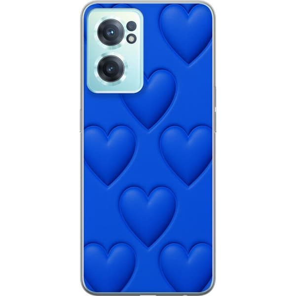 OnePlus Nord CE 2 5G Gennemsigtig cover Blå Hjerter