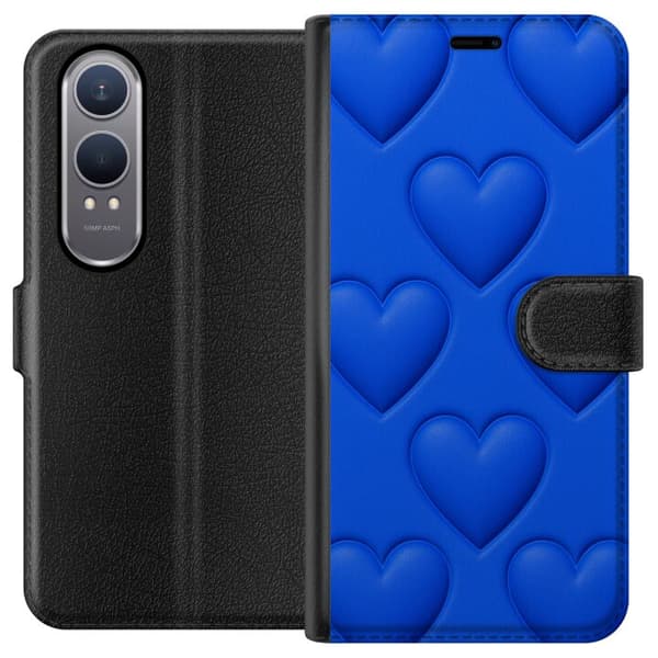 OnePlus Nord CE4 Lite Tegnebogsetui Blå Hjerter