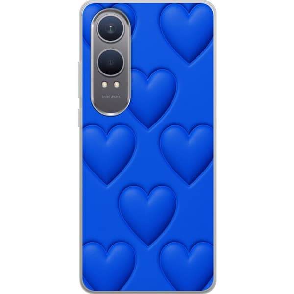 OnePlus Nord CE4 Lite Gennemsigtig cover Blå Hjerter