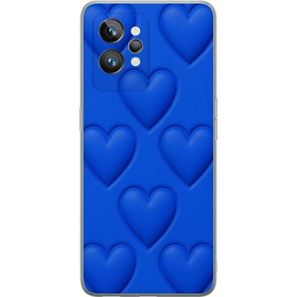 Realme GT2 Pro Gennemsigtig cover Blå Hjerter