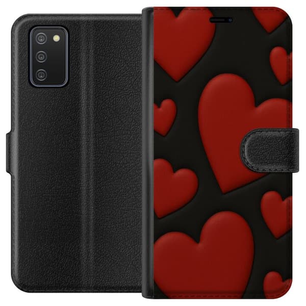 Samsung Galaxy A02s Plånboksfodral Red Velvet Hearts