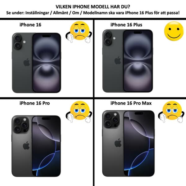 Iphone 16 Plus skal mobilskal korthållare slot svart