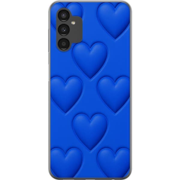 Samsung Galaxy A04s Gjennomsiktig deksel Blå Hjerter