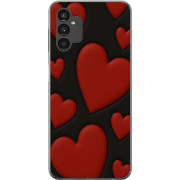 Samsung Galaxy A04s Läpinäkyvä kuori Punaiset Samettisydämet