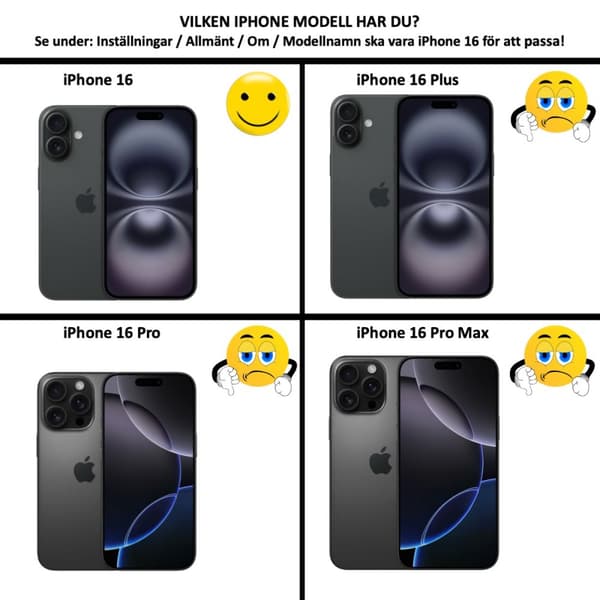 Iphone 16 skal mobilskal korthållare slot svart