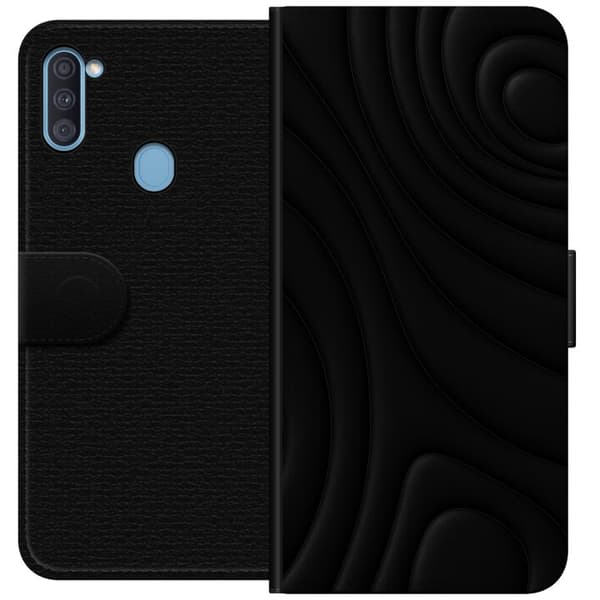 Samsung Galaxy A11 Tegnebogsetui Sorte Bølger