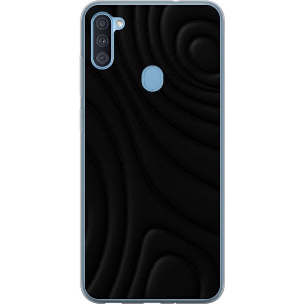 Samsung Galaxy A11 Gennemsigtig cover Sorte Bølger