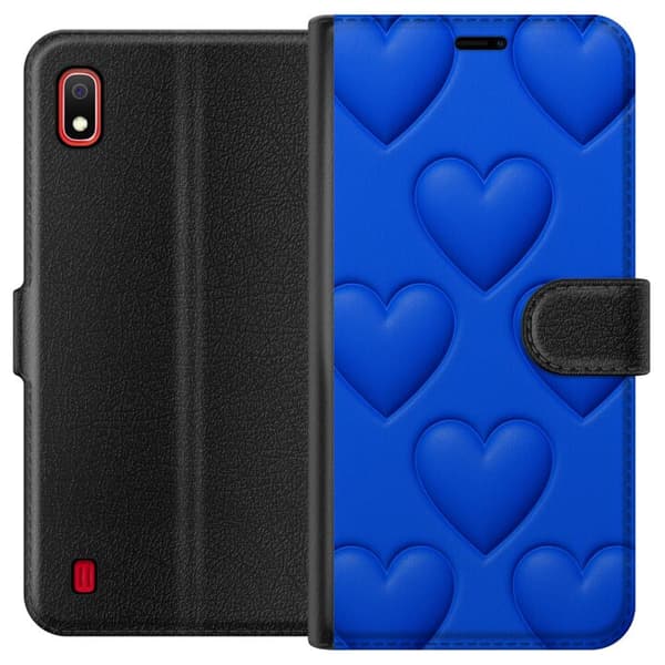 Samsung Galaxy A10 Lompakkokotelo Siniset Sydämet