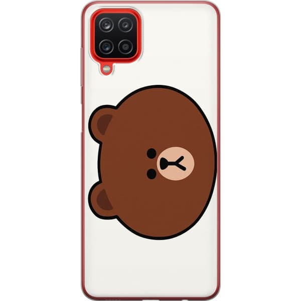 Samsung Galaxy A12 Läpinäkyvä kuori line friends brown