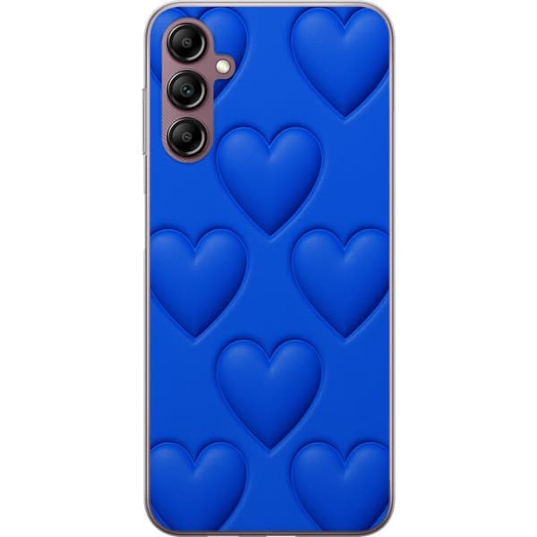 Samsung Galaxy A14 5G Läpinäkyvä kuori Siniset Sydämet