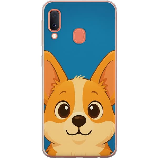Samsung Galaxy A20e Genomskinligt Skal Hello Corgi