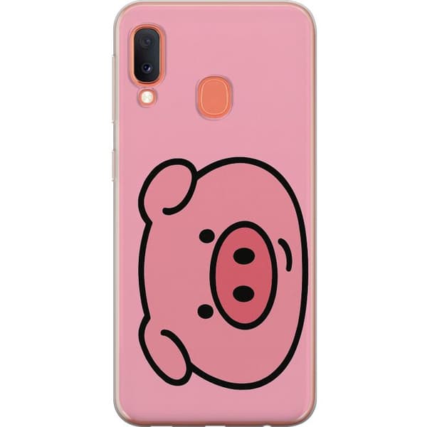 Samsung Galaxy A20e Genomskinligt Skal Kawaii Piggy