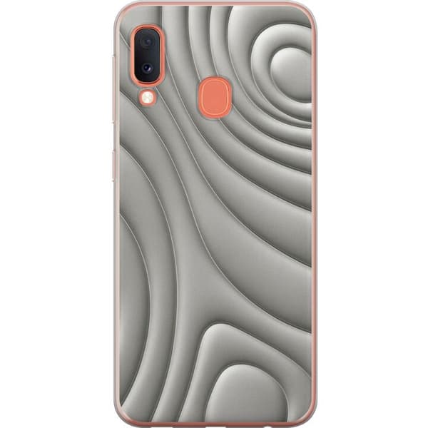 Samsung Galaxy A20e Genomskinligt Skal Silver Waves