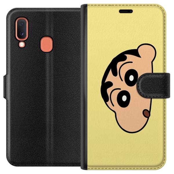 Samsung Galaxy A20e Lompakkokotelo Peeking Shinchan