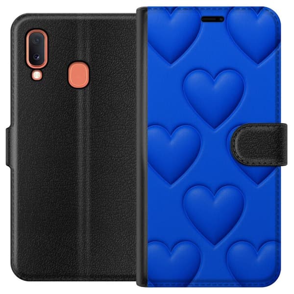 Samsung Galaxy A20e Plånboksfodral Blue Hearts