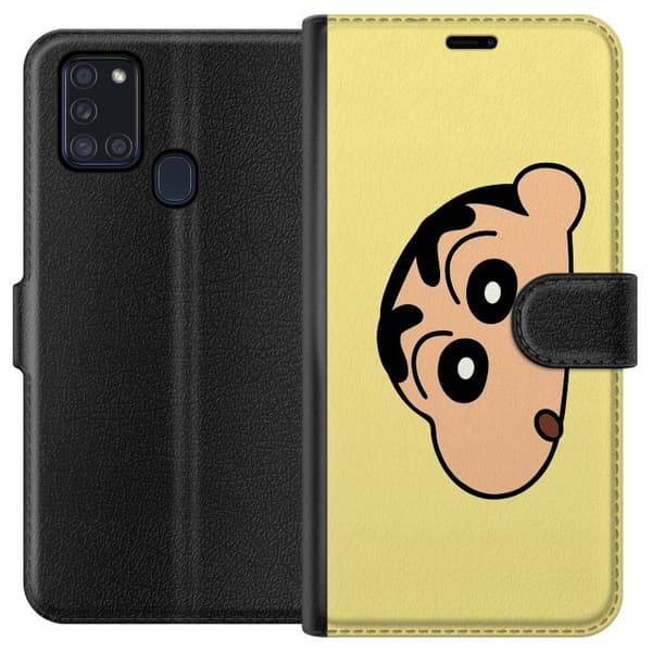 Samsung Galaxy A21s Lompakkokotelo Peeking Shinchan