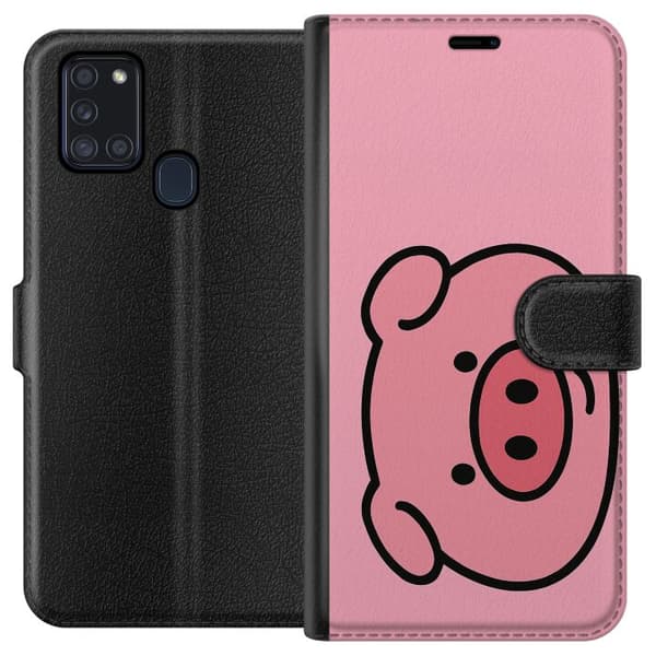 Samsung Galaxy A21s Lommeboketui Kawaii Piggy