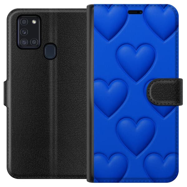 Samsung Galaxy A21s Plånboksfodral Blue Hearts