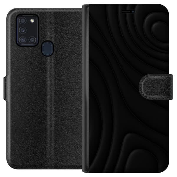 Samsung Galaxy A21s Lompakkokotelo Tummat Aallot