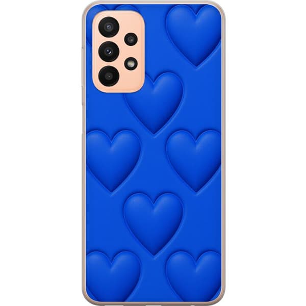 Samsung Galaxy A23 Genomskinligt Skal Blue Hearts