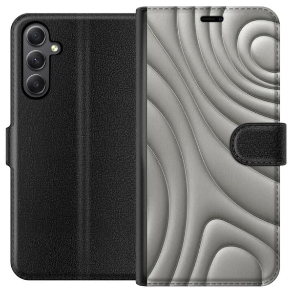 Samsung Galaxy A24 4G Plånboksfodral Silver Waves