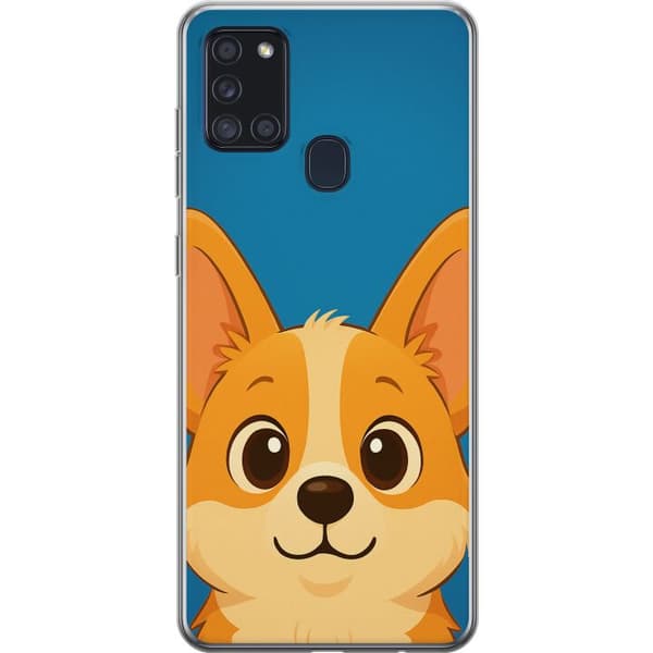 Samsung Galaxy A21s Gennemsigtig cover Hello Corgi