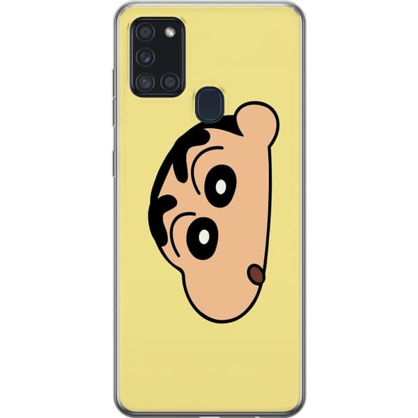 Samsung Galaxy A21s Läpinäkyvä kuori Peeking Shinchan